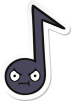 sticker of a cute cartoon musical note png