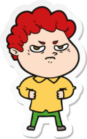 sticker of a cartoon angry man png