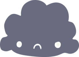 flat color style cartoon cloud png