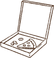 dessin au fusain de la dernière tranche de pizza png