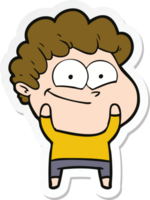 sticker of a cartoon happy man png