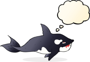 cartoon killer whale with thought bubble png