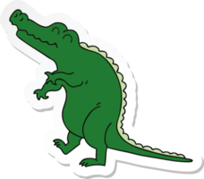 sticker of a quirky hand drawn cartoon crocodile png