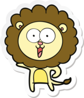 sticker of a happy cartoon lion png