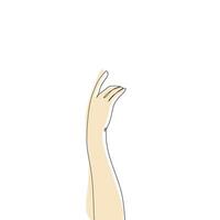 hands one line drawing on white isolated background vector