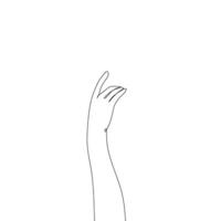 hands one line drawing on white isolated background vector