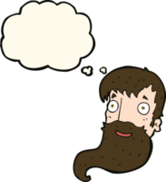 cartoon bearded man with thought bubble png