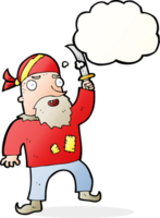 cartoon pirate with thought bubble png