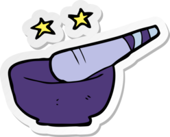 sticker van een cartoon stamper en vijzel png