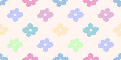 2000s flowers. seamless pattern with abstract colors in delicate pastel shades. y2k background vector