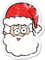 beunruhigter Aufkleber eines Cartoon-Weihnachtsmanns png