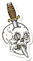 distressed sticker tattoo in traditional style of a skull png