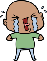 cartoon crying bald man png