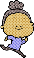 anciana feliz de dibujos animados png