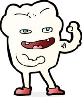 cartoon strong healthy tooth png