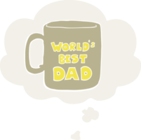 os mundos melhor Papai caneca com pensamento bolha dentro retro estilo png