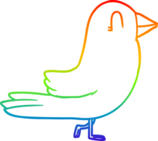 rainbow gradient line drawing of a cartoon bird png