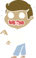 flat color style cartoon stressed out pointing png