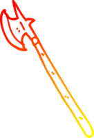 warm gradient line drawing of a cartoon medieval weapon png