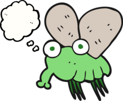 hand drawn thought bubble cartoon fly png