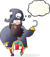 hand drawn thought bubble cartoon pirate captain png