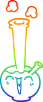 rainbow gradient line drawing of a cartoon bong png