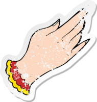 retro noodlijdende sticker van een cartoon tattoo hand symbool png