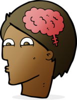 cartoon head with brain symbol png