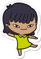 sticker of a cartoon woman png