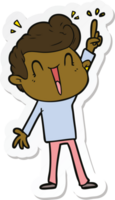 sticker of a cartoon excited man png