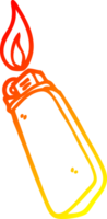 warm gradient line drawing of a cartoon disposable lighter png