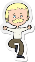 sticker of a cartoon dancing man with mustache png