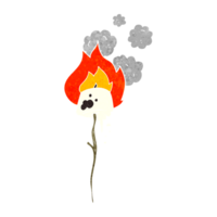 mão retro desenho animado torrado marshmallow png