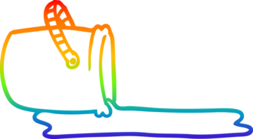 Regenbogen Gradient Linie Zeichnung von ein Karikatur Eimer png