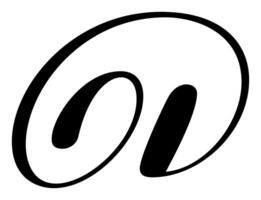 calligraphy hand drawn letter D. Script font logo icon. Handwritten brush style vector