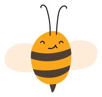 Fly shy Bee Emoji Icon. Cute kid character. Object summer Symbol flat Honey Art. Cartoon element for web or typographic design, poster vector