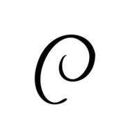 calligraphy hand drawn letter C logo. Script font. Handwritten brush style vector