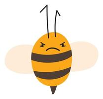 Fly jealous Bee Emoji Icon. Cute kid character. Object summer Symbol flat Honey Art. Cartoon element for web or typographic design, poster vector