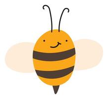 mosca abeja orgulloso emoji icono. linda niño personaje. objeto verano símbolo plano miel Arte. dibujos animados elemento para web o tipográfico diseño, póster vector