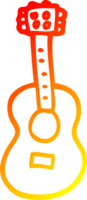 warm gradient line drawing of a cartoon guitar png