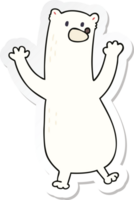 sticker of a quirky hand drawn cartoon polar bear png