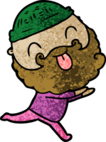 running man with beard sticking out tongue png