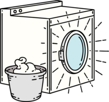 illustration of a traditional tattoo style washing machine png