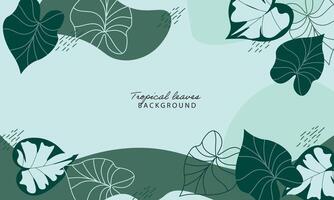 Tropical leaves abstract background vector