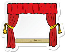 sticker of a cartoon open curtains png