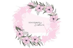 Spring cherry blossom Sakura bloom floral vector