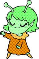 desenho de garota alienígena sorridente png