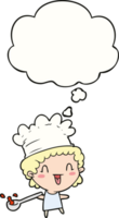 cartoon chef with thought bubble png