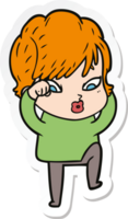 sticker of a cartoon woman png