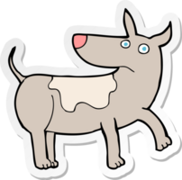 pegatina de un divertido perro de dibujos animados png